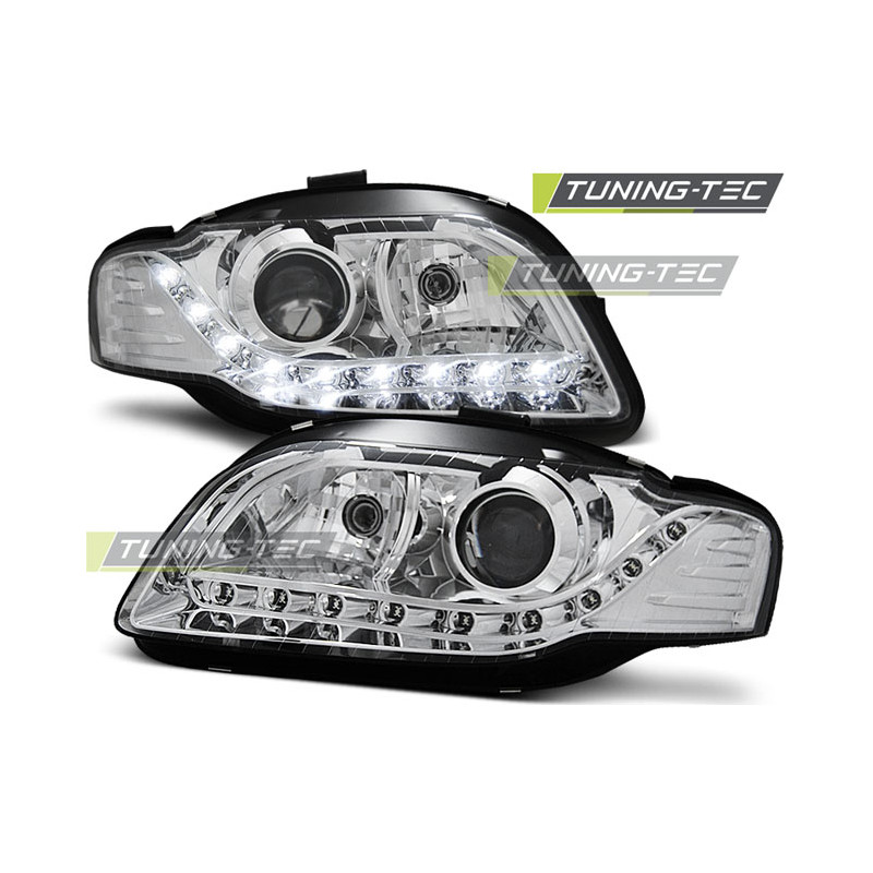 Fari Anteriori Luci Diurne Cromato per Audi A4 B7 11/2004-03/2008 (Cod. TT-LPAU65)