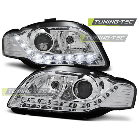 Fari Anteriori Luci Diurne Cromato per Audi A4 B7 11/2004-03/2008 (Cod. TT-LPAU65)