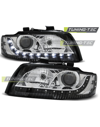 Fari Anteriori Luci Diurne Nero per Audi A4 10/2000-10/2004 (Cod. TT-LPAU64)