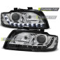 Fari Anteriori Luci Diurne Nero per Audi A4 10/2000-10/2004 (Cod. TT-LPAU64)