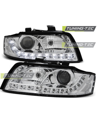 Fari Anteriori Luci Diurne Cromato per Audi A4 10/2000-10/2004 (Cod. TT-LPAU63)
