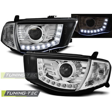 Fari Anteriori con Luci Diurne Luci Diurne Cromato per Mitsubishi L200 2006-2010 (Cod. TT-LPMI09)
