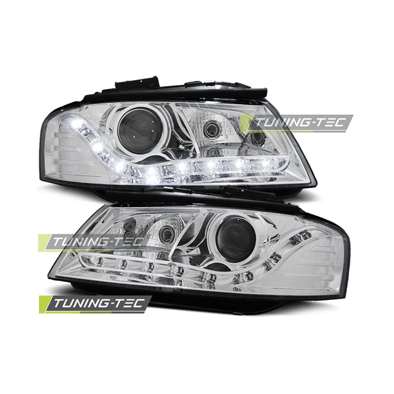 Fari Anteriori Luci Diurne Cromato per Audi A3 8P 05/2003-03/2008 (Cod. TT-LPAU23)