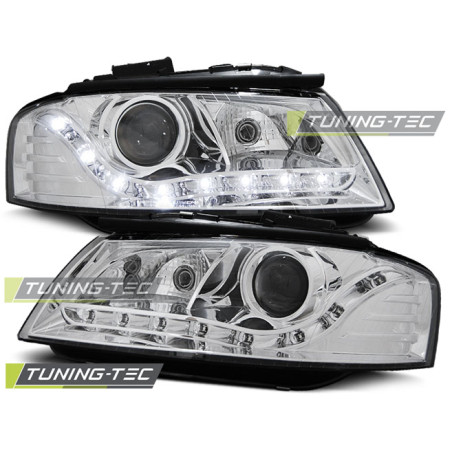 Fari Anteriori Luci Diurne Cromato per Audi A3 8P 05/2003-03/2008 (Cod. TT-LPAU23)