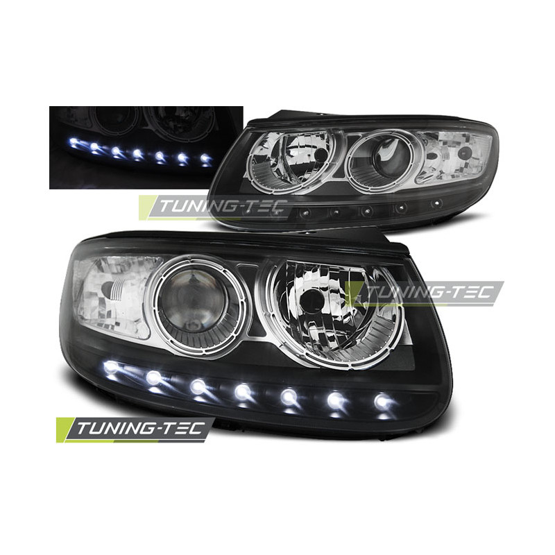 Fari Anteriori con Luci Diurne Luci Diurne Nero per Hyundai Santa Fe 06/2006-2012 (Cod. TT-LPHU03)