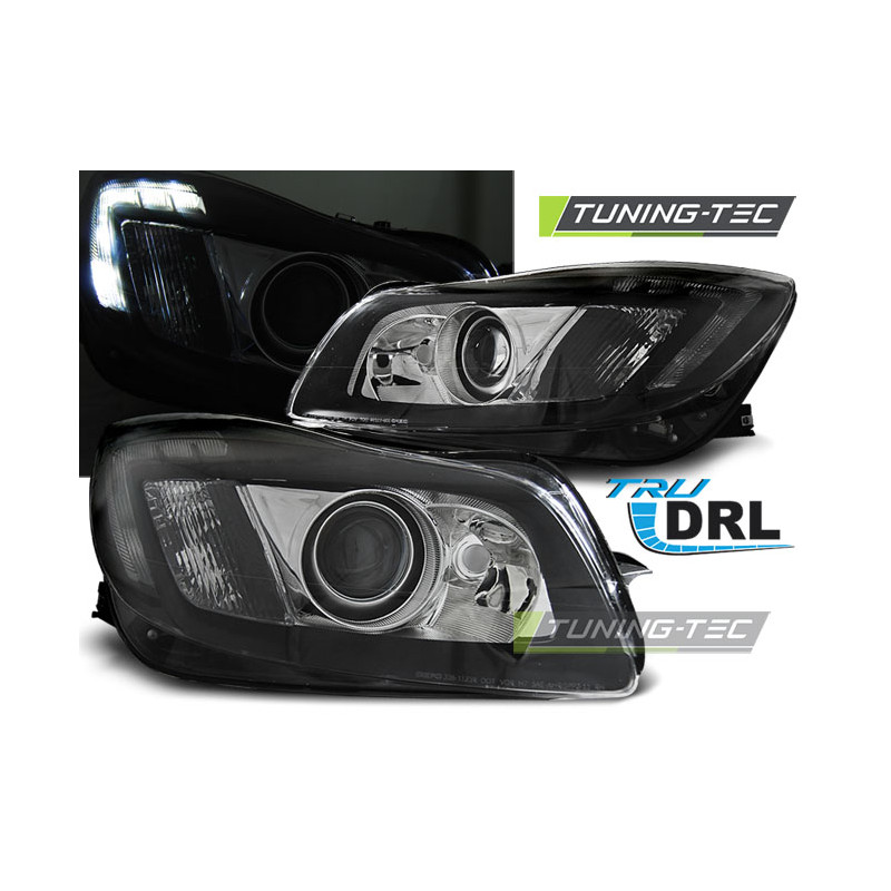 Fari Anteriori con Luci Diurne Luci Diurne DRL Nero per Opel Insignia Tru 2008-2012 (Cod. TT-LPOP97)