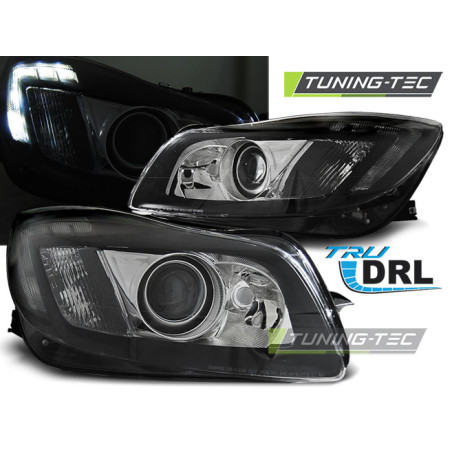 Fari Anteriori con Luci Diurne Luci Diurne DRL Nero per Opel Insignia Tru 2008-2012 (Cod. TT-LPOP97)