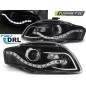 Fari Anteriori Luci Diurne DRL Nero per Audi A4 B7 11/2004-03/2008 (Cod. TT-LPAUA6)