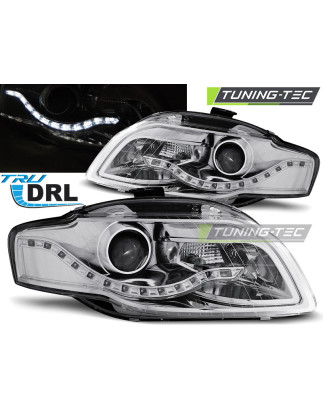 Fari Anteriori Luci Diurne DRL Cromato per Audi A4 B7 11/2004-03/2008 (Cod. TT-LPAUA5)