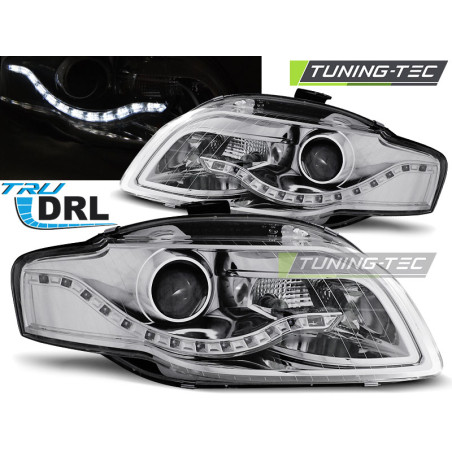 Fari Anteriori Luci Diurne DRL Cromato per Audi A4 B7 11/2004-03/2008 (Cod. TT-LPAUA5)
