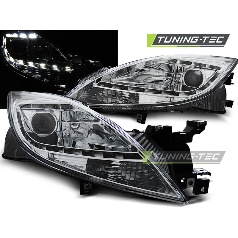 Fari Anteriori con Luci Diurne Luci Diurne Cromato per Mazda 6 Ii 2010-2012 (Cod. TT-LPMA06)
