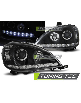 Fari Anteriori Luci Diurne Nero per Mercedes-Benz W163 Ml Classe M 09/2001-2005 (Cod. TT-LPME85)