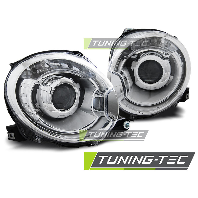 Fari Anteriori Cromato per Fiat 500 2007-2015 (Cod. TT-LPFI19)
