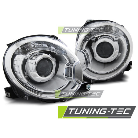 Fari Anteriori Cromato per Fiat 500 2007-2015 (Cod. TT-LPFI19)