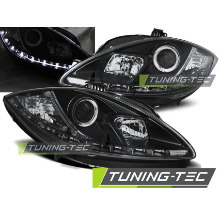Fari Anteriori Luci Diurne Nero per Seat Leon Altea 2009-2012 (Cod. TT-LPSE24)