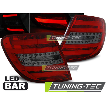 Fanali Posteriori LED Rosso Fumé per Mercedes-Benz Classe C W204 2007-2010 (Cod. TT-LDME77)