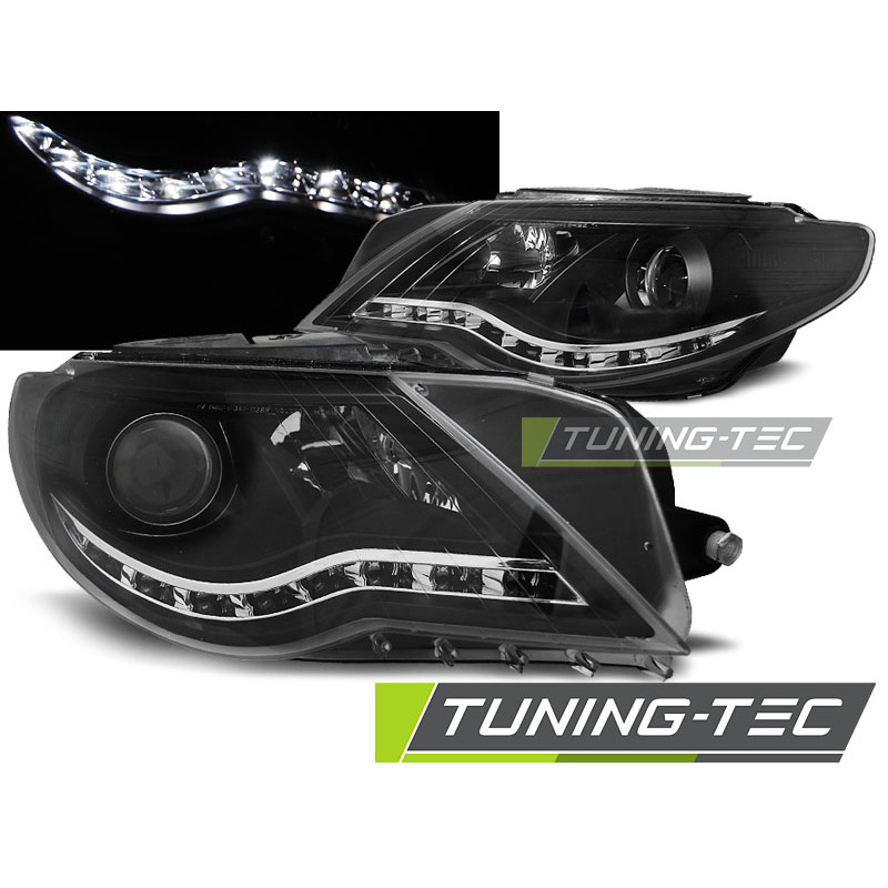 Fari Anteriori Luci Diurne Nero per Volkswagen Passat Cc 2008-2012 (Cod. TT-LPVWJ5)