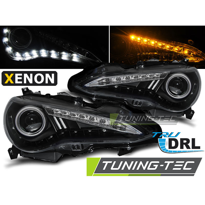 Fari Anteriori con Luci Diurne Luci Diurne DRL Nero per Toyota Gt86 Tru 2012-2016 (Cod. TT-LPTO31)