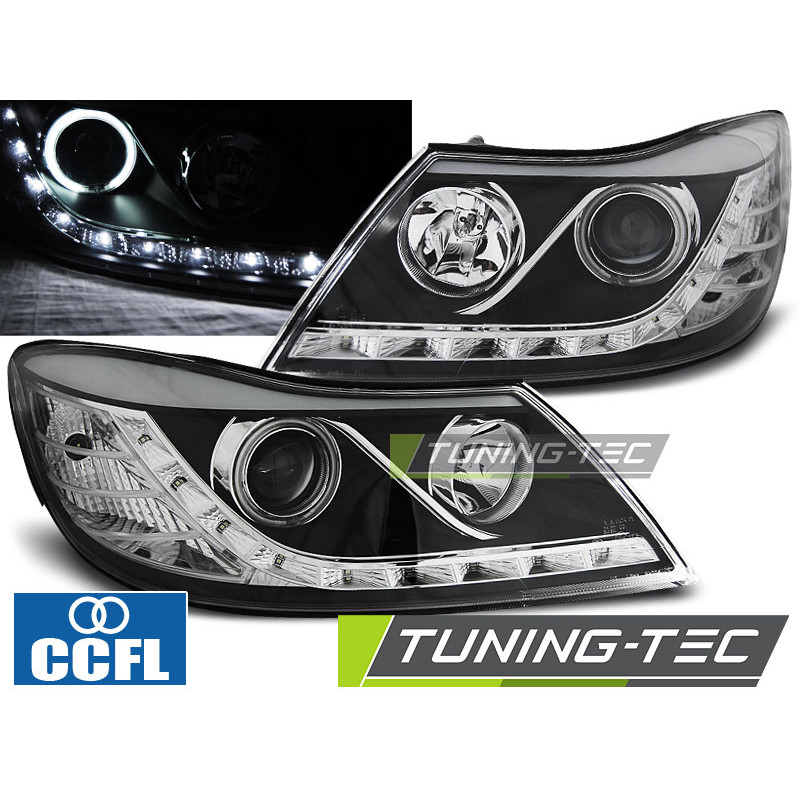 Fari Anteriori Luci Diurne Nero per Skoda Octavia 2009-2012 (Cod. TT-LPSK21)