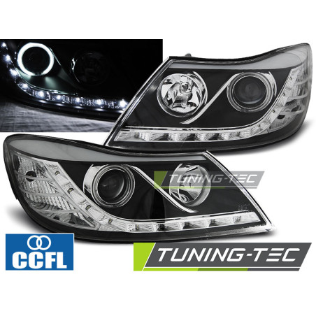 Fari Anteriori Luci Diurne Nero per Skoda Octavia 2009-2012 (Cod. TT-LPSK21)