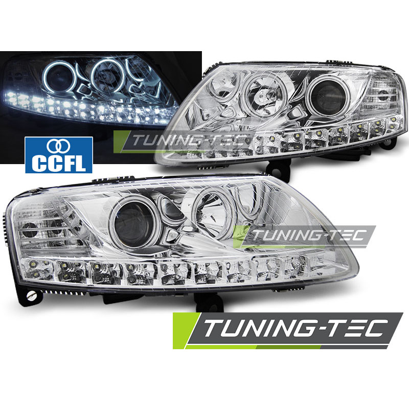 Fari Anteriori Angel Eyes per Audi A6 C6 04/2004-2008 (Cod. TT-LPAUA3)
