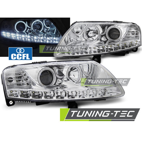 Fari Anteriori Angel Eyes per Audi A6 C6 04/2004-2008 (Cod. TT-LPAUA3)