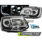 Fari Anteriori Luci Diurne DRL Cromato per Volkswagen T5 2010-2015 (Cod. TT-LPVWK2)