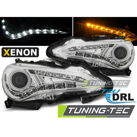 Fari Anteriori con Luci Diurne Luci Diurne DRL Cromato per Toyota Gt86 Tru 2012-2016 (Cod. TT-LPTO30