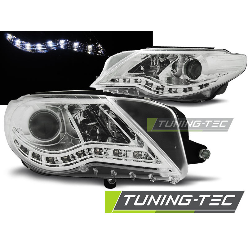 Fari Anteriori Luci Diurne Cromato per Volkswagen Passat Cc 2008-2012 (Cod. TT-LPVWJ4)