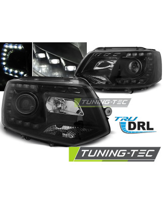 Fari Anteriori Luci Diurne DRL Nero per Volkswagen T5 2010-2015 (Cod. TT-LPVWK3)
