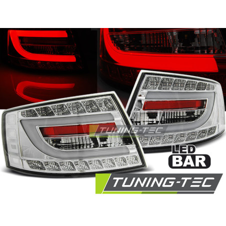 Fanali Posteriori LED Cromato per Audi A6 C6 6PIN 04/2004-2008 (Cod. TT-LDAUB8)