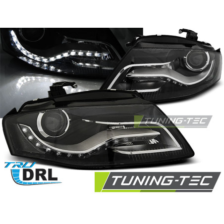 Fari Anteriori Luci Diurne DRL Nero per Audi A4 B8 04/2008-2011 (Cod. TT-LPAUC6)