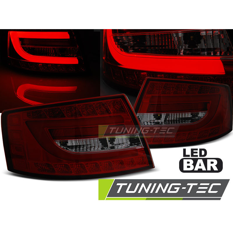 Fanali Posteriori LED Rosso Fumé per Audi A6 C6 6PIN 04/2004-2008 (Cod. TT-LDAUC1)
