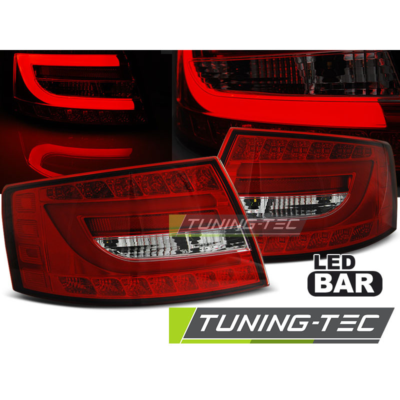 Fanali Posteriori LED Rosso/bianco per Audi A6 C6 7PIN 04/2004-2008 (Cod. TT-LDAUC5)