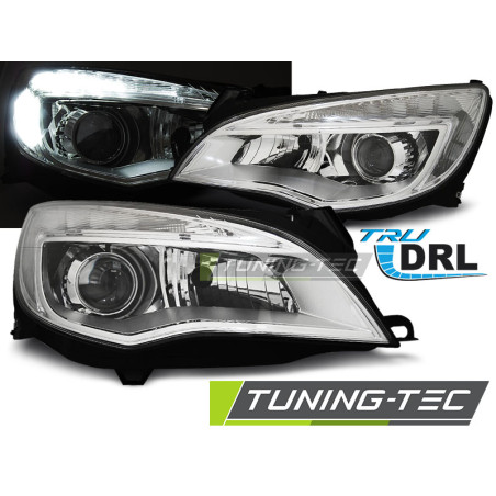 Fari Anteriori con Luci Diurne Luci Diurne DRL Cromato per Opel Astra J Tru 2010-2012 (Cod. TT-LPOP9