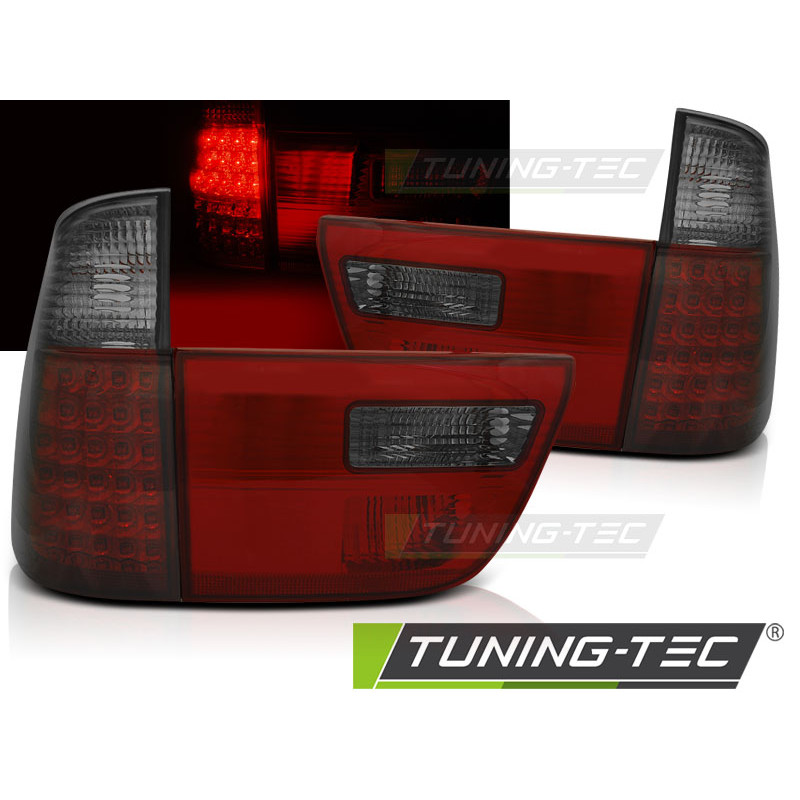 Fanali Posteriori LED Rosso Fumé per BMW X5 E53 09/1999-2006 (Cod. TT-LDBMA4)