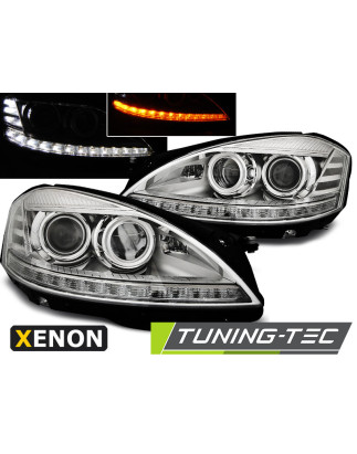 Fari Anteriori Luci Diurne Cromato per Mercedes-Benz W221 2005-2009 (Cod. TT-LPME83)