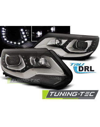 Fari Anteriori Luci Diurne DRL Nero per Volkswagen Tiguan 2011-12/2015 (Cod. TT-LPVWM0)