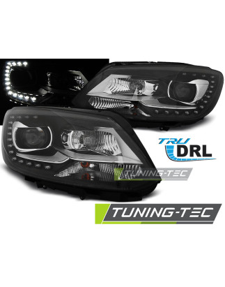 Fari Anteriori Luci Diurne DRL Nero per Volkswagen Touran Ii 08/2010-2015 (Cod. TT-LPVWL3)