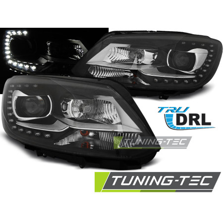 Fari Anteriori Luci Diurne DRL Nero per Volkswagen Touran Ii 08/2010-2015 (Cod. TT-LPVWL3)