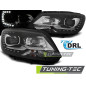 Fari Anteriori Luci Diurne DRL Nero per Volkswagen Touran Ii 08/2010-2015 (Cod. TT-LPVWL3)