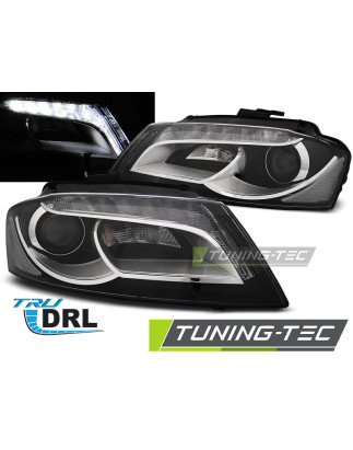 Fari Anteriori Luci Diurne DRL Nero per Audi A3 8P 2008-2012 (Cod. TT-LPAUD3)