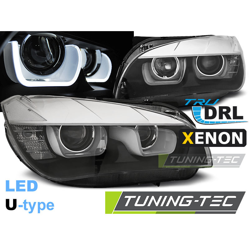 Fari Anteriori LED Nero per BMW X1 E84 08/2012-01/2014 (Cod. TT-LPBME6)