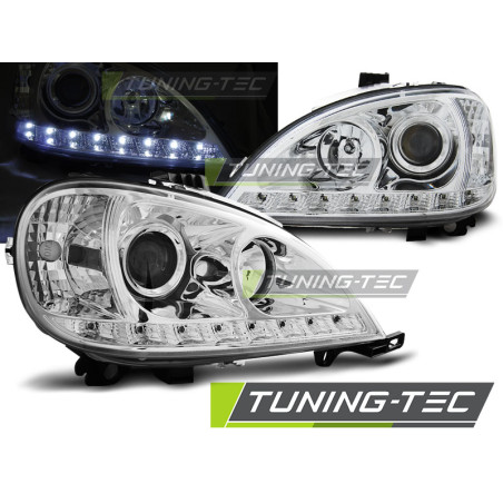 Fari Anteriori Luci Diurne Cromato per Mercedes-Benz W163 Ml Classe M 03/1998-08/2001 (Cod. TT-LPME9