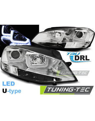 Fari Anteriori LED Cromato per Volkswagen Golf 7 11/2012-2017 (Cod. TT-LPVWK5)