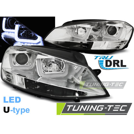 Fari Anteriori LED Cromato per Volkswagen Golf 7 11/2012-2017 (Cod. TT-LPVWK5)