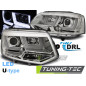 Fari Anteriori LED Cromato per Volkswagen T5 2010-2015 (Cod. TT-LPVWL1)