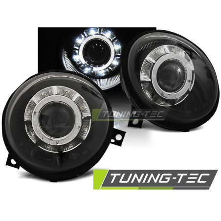 Fari Anteriori Luci Diurne Nero per Volkswagen Lupo 1998-2005 (Cod. TT-LPVWL0)