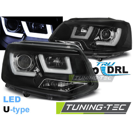 Fari Anteriori LED Nero per Volkswagen T5 2010-2015 (Cod. TT-LPVWL2)