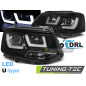 Fari Anteriori LED Nero per Volkswagen T5 2010-2015 (Cod. TT-LPVWL2)